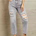 BAYEAS High Waisted Cropped Mom Jeans
