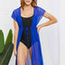 Marina West Swim Pool Day Mesh Tie-Front Cover-Up in Royal Blue