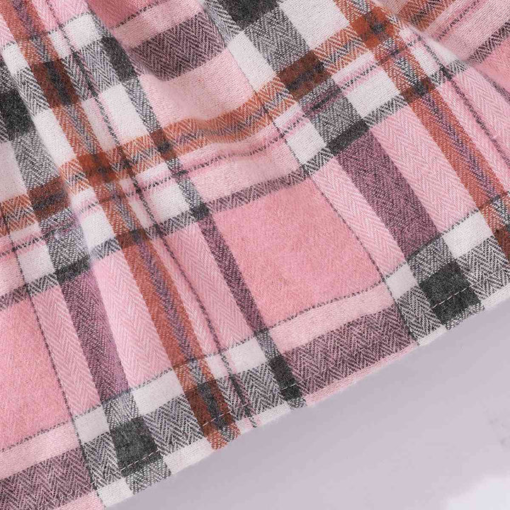 Baby Girl Plaid Collared Bow Detail Dress