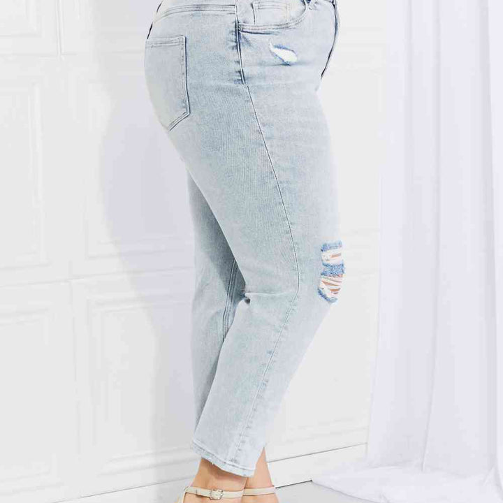 Vervet by Flying Monkey Stand Out Full Size Distressed Cropped Jeans