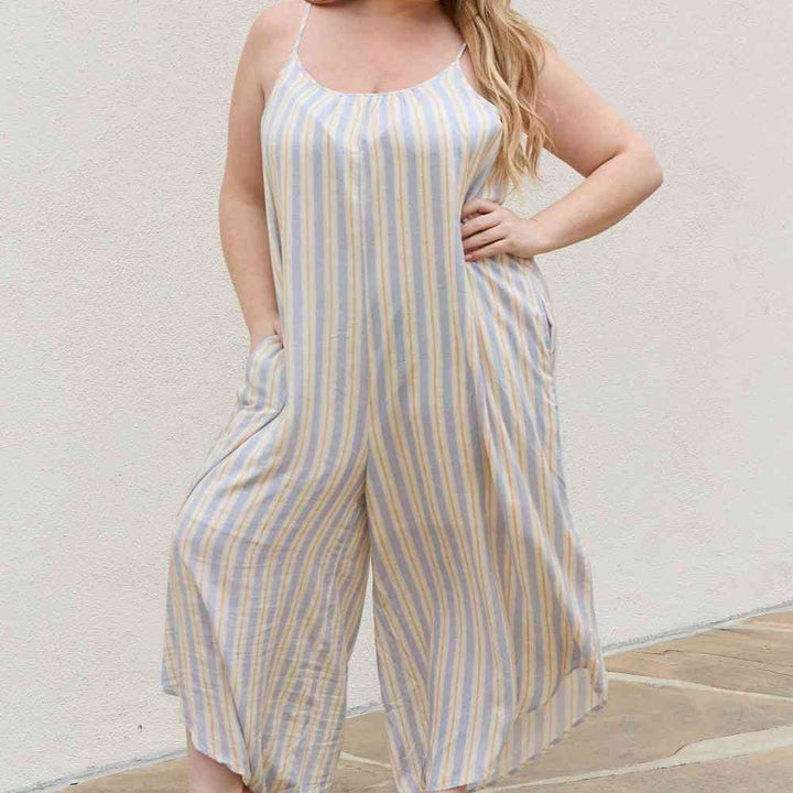 Multicolored Striped Jumpsuit with Pockets