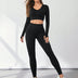 V-Neck Long Sleeve Top and Leggings Active Set