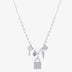 925 Sterling Silver Lock & Key Zircon Pendant Necklace