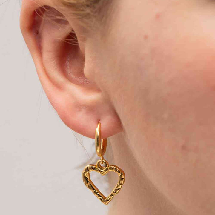 Heart Stainless Steel Drop Earrings