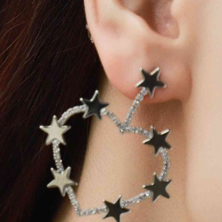 Star Zircon Heart-Shaped Earrings
