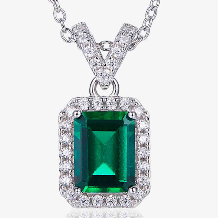 Adored 1.25 Carat Lab-Grown Emerald Pendant Necklace