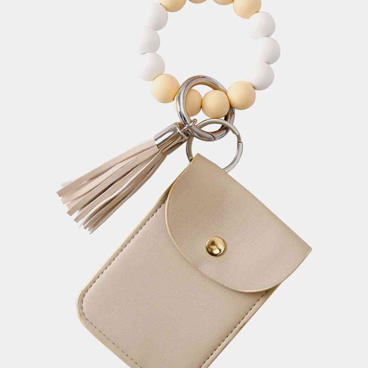 Bead Wristlet Key Chain with Wallet